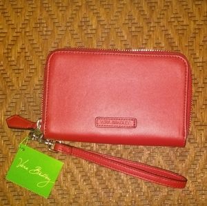 Vera Bradley Zip-around wristlet, Tango Red, vegan, NWT